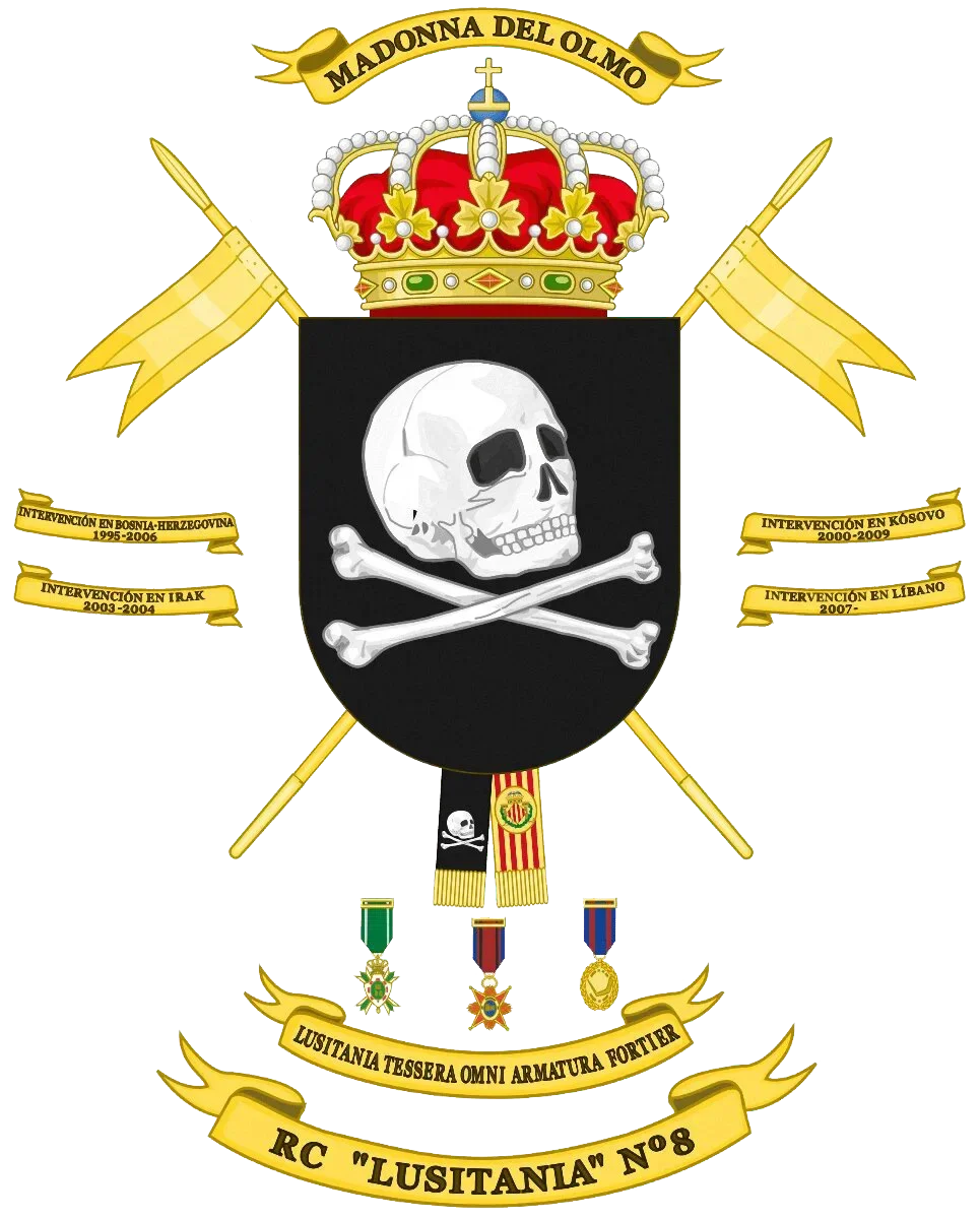 Escudo de armas del REG. DE CABALLERIA LUSITANIA 8