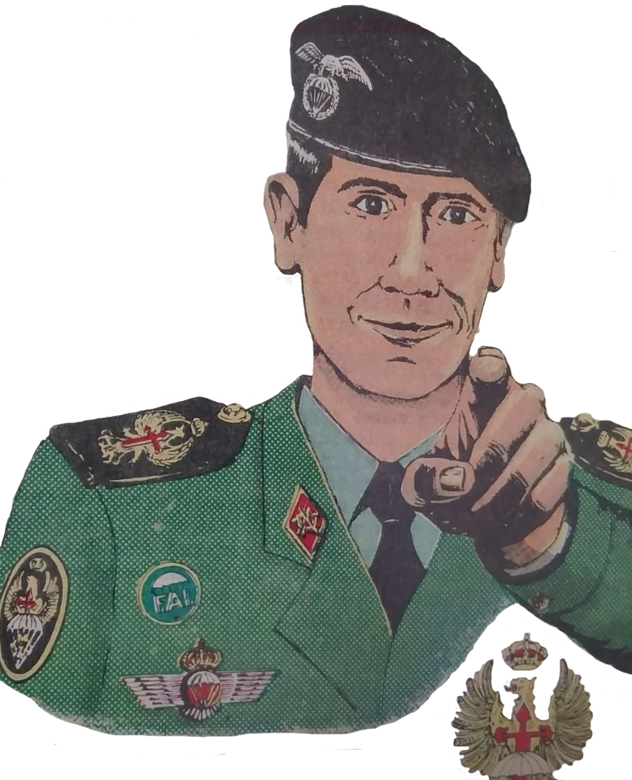 Paracaidista señalando