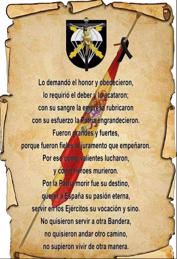 Oración - Gritos e Ideario
pergamino de la leyenda de la bripac