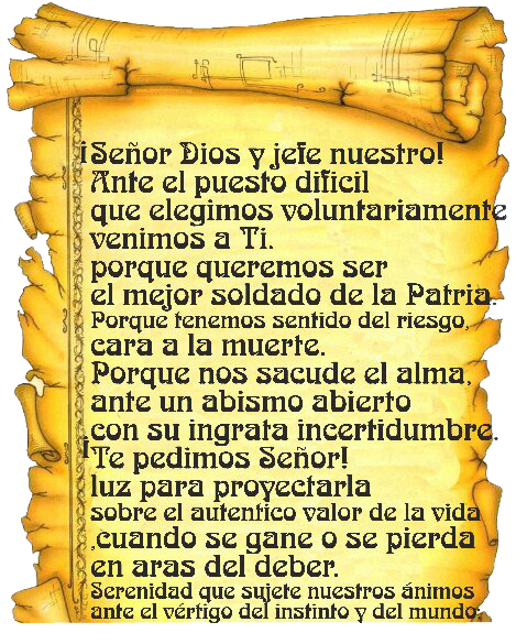 Oración - Gritos e Ideario
Imagen  primera de la oración paracaidista