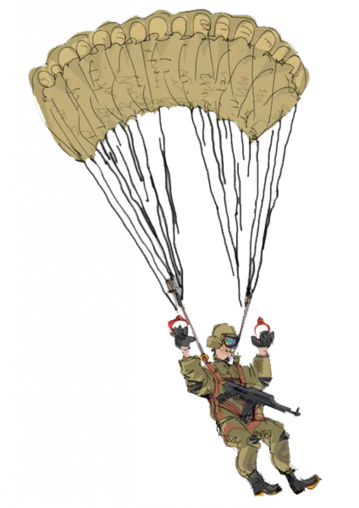 paraca saltando al reves